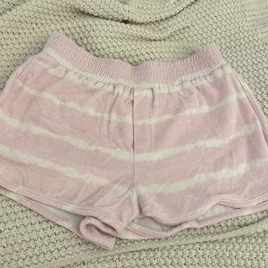 Zara Pink Striped Terrycloth Shorts